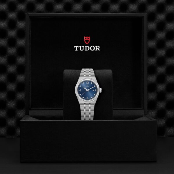 TUDOR Royal Boîtier en acier 28 mm Lunette en acier sertie de 60 diamants Cadran serti de diamants – Image 4
