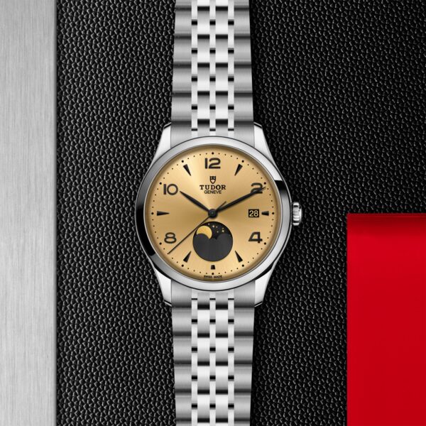 TUDOR 1926 Luna Boîtier en acier 39 mm Indicateur des phases de la lune Bracelet en acier Cadran champagne satiné – Image 4