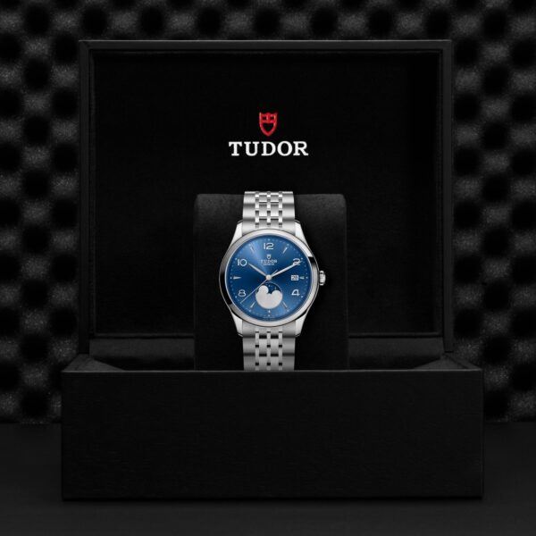 TUDOR 1926 Luna Boîtier en acier 39 mm Indicateur des phases de la lune Bracelet en acier Cadran bleu satiné – Image 2