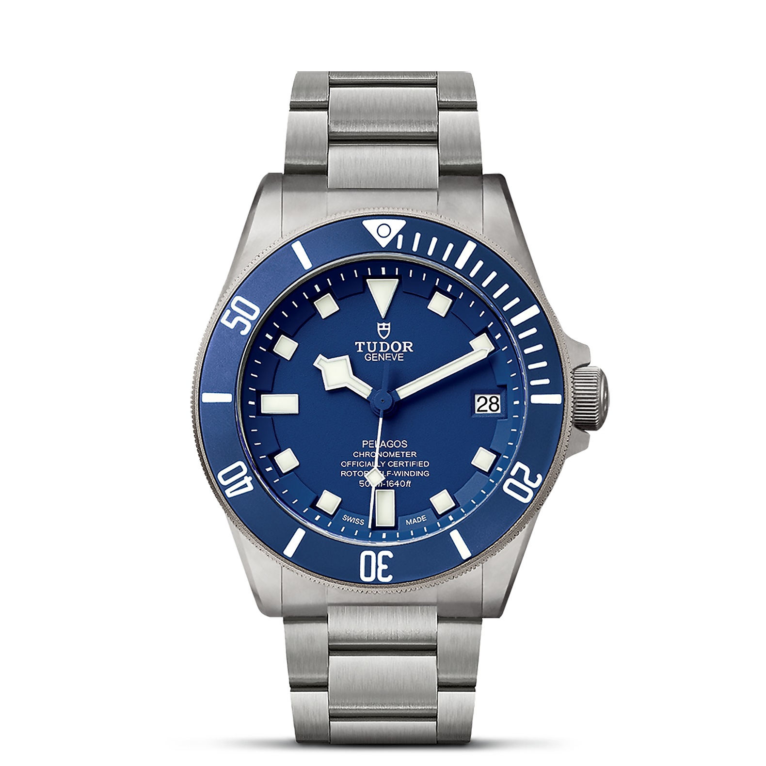 TUDOR Pelagos Boîtier en titane et acier 42 mm Bracelet en titane Cadran Bleu avec index blancs