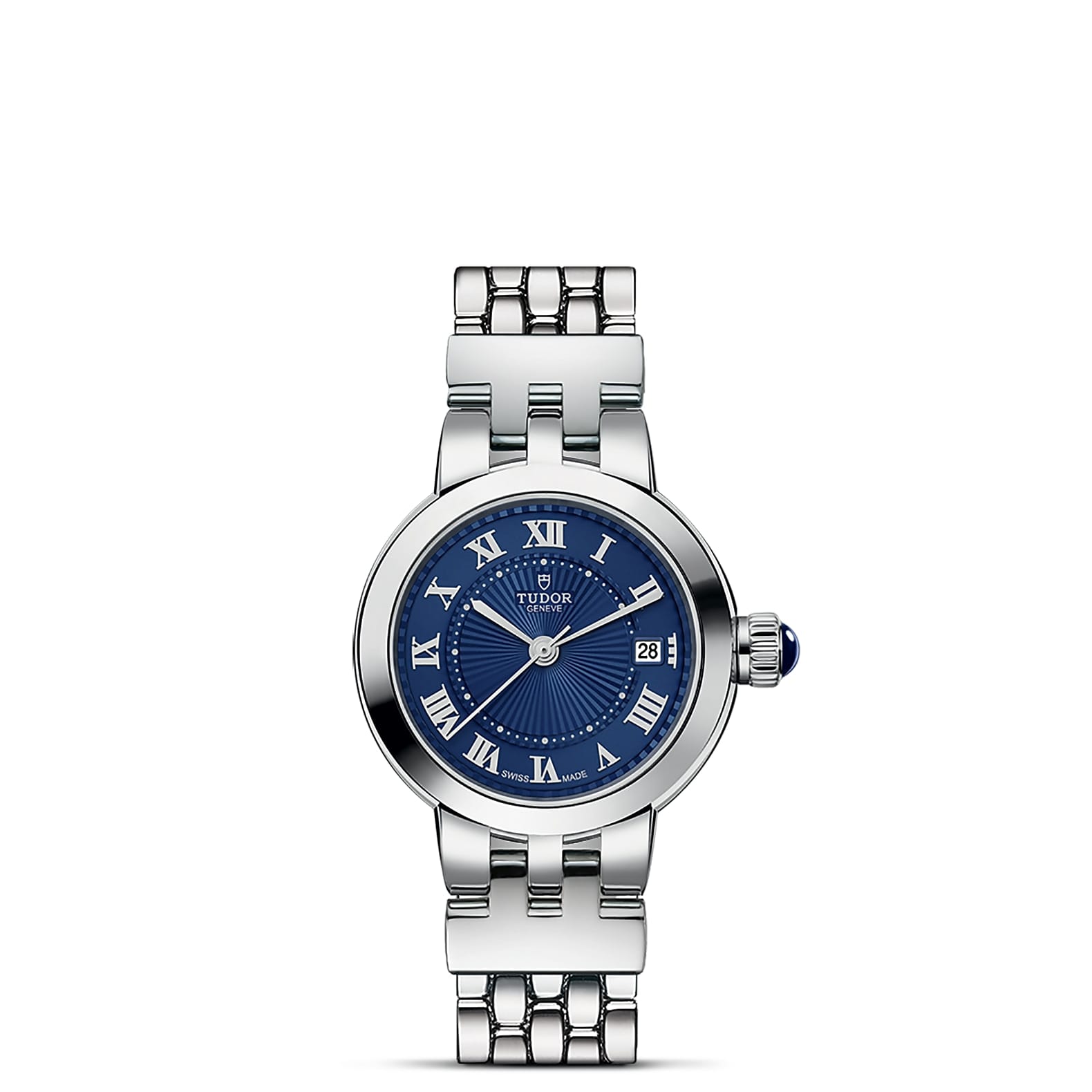 TUDOR Clair de Rose Boîtier en acier 26 mm Bracelet en acier Cadran Bleu