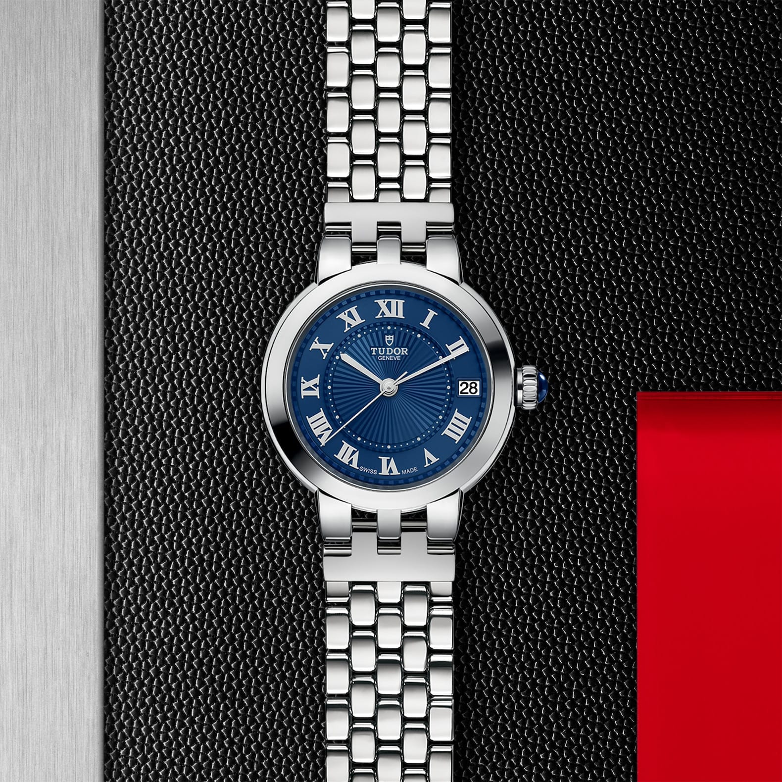 TUDOR Clair de Rose Boîtier en acier 34 mm Bracelet en acier Cadran Bleu – Image 4