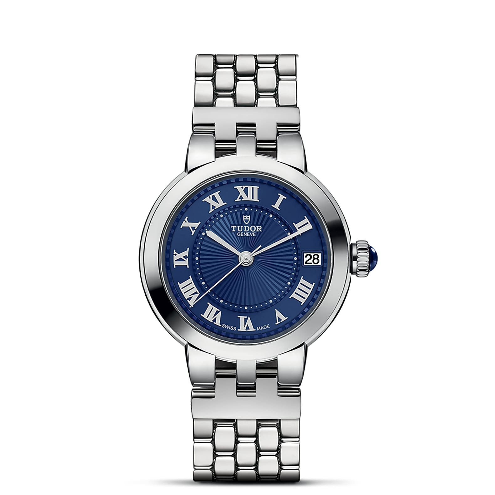 TUDOR Clair de Rose Boîtier en acier 34 mm Bracelet en acier Cadran Bleu