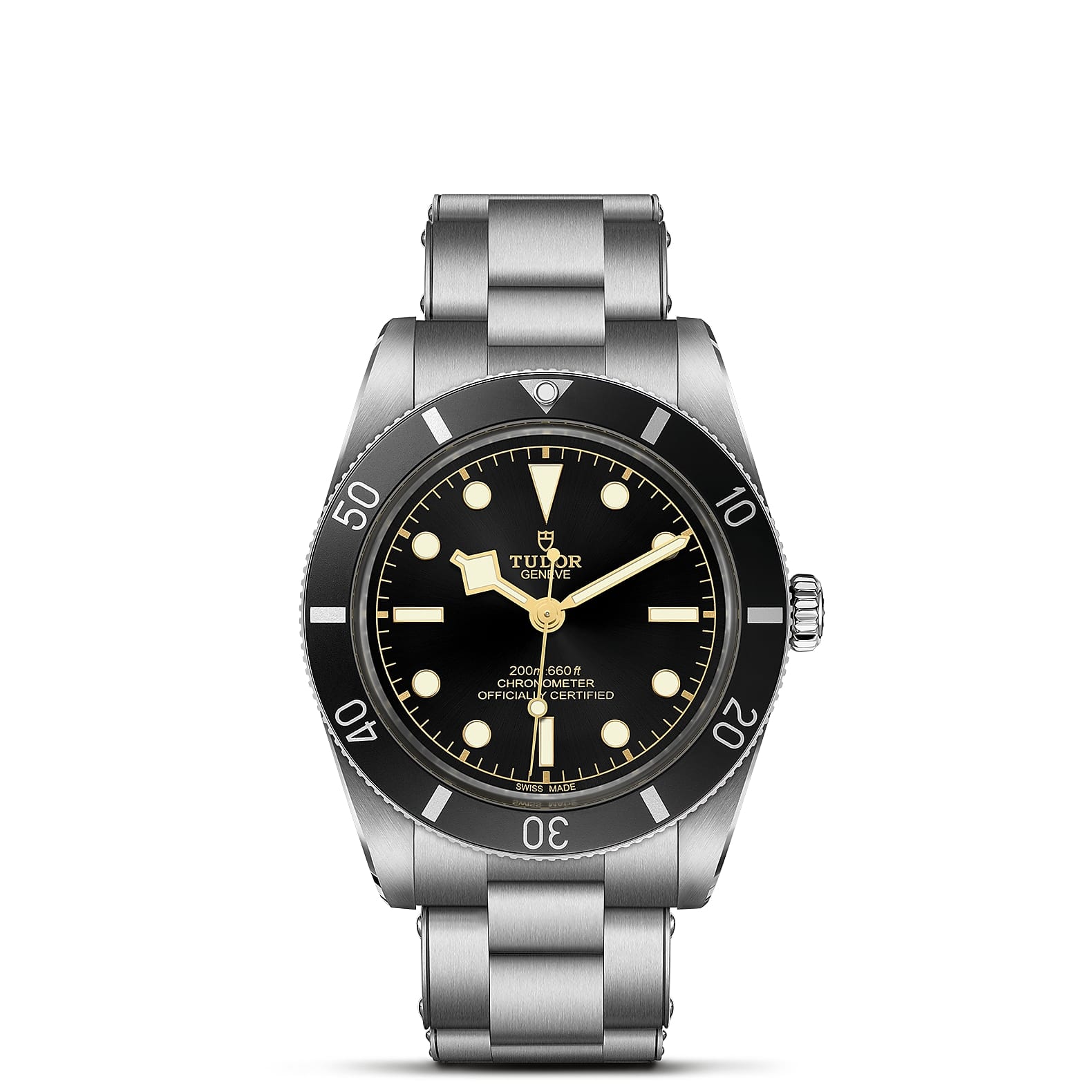 TUDOR Black Bay 54 Boîtier en acier 37 mm Bracelet en acier inoxydable à trois mailles avec finition polie et satinée