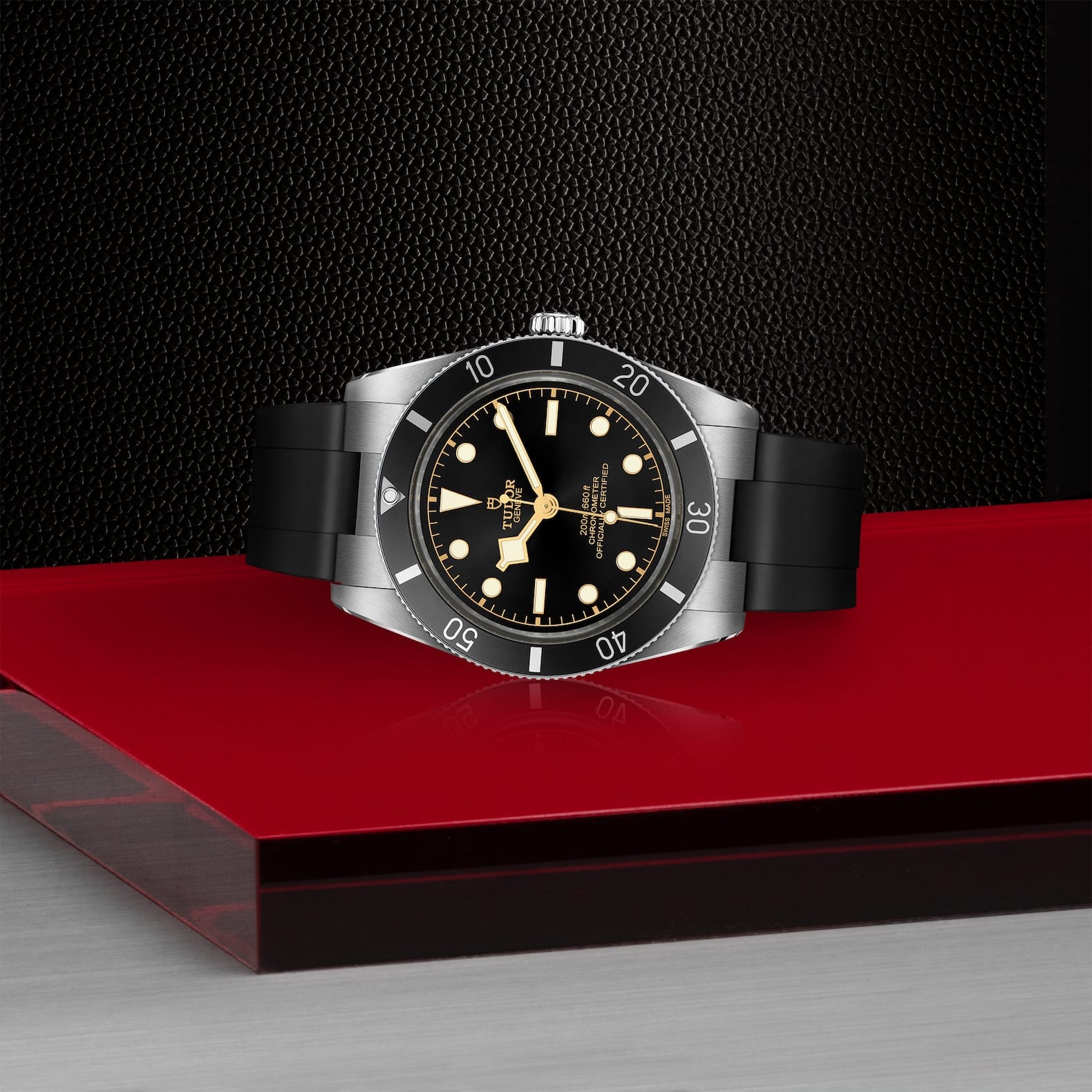 TUDOR Black Bay 54 Boîtier en acier 37 mm finition polie et satinée Bracelet en caoutchouc noir – Image 3