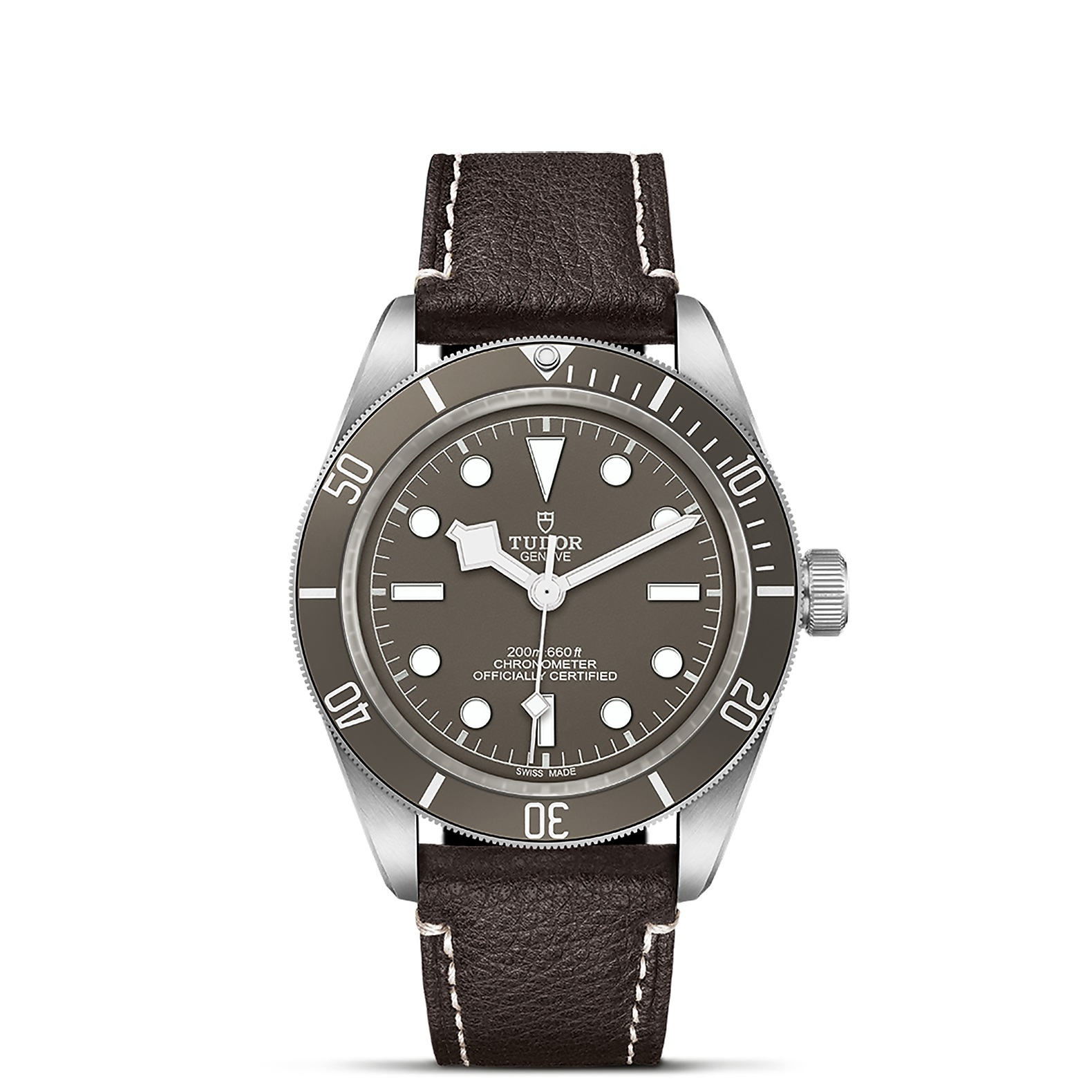 TUDOR Black Bay 58 925 Boîtier en argent 39 mm Bracelet en cuir brun