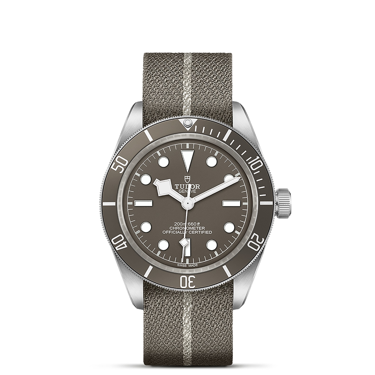 TUDOR Black Bay 58 925 Boîtier en argent 39 mm Bracelet en tissu taupe