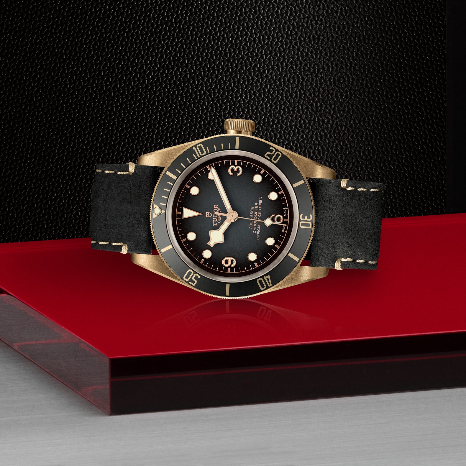 TUDOR Black Bay Bronze Boîtier en bronze 43 mm Bracelet en cuir noir Cadran Gris ardoise – Image 3
