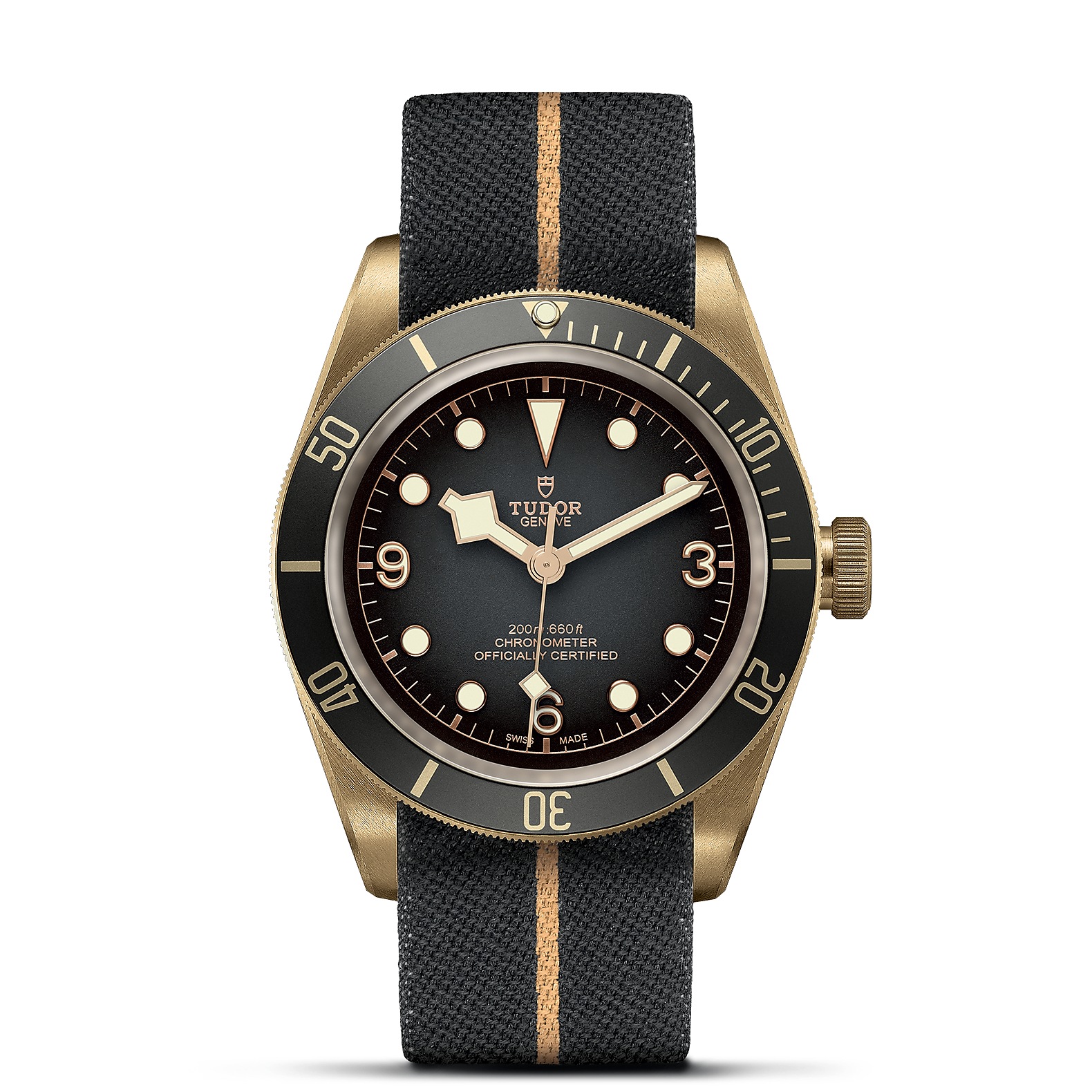 TUDOR Black Bay Bronze Boîtier en bronze 43 mm Bracelet en tissu gris ardoise Cadran Gris ardoise