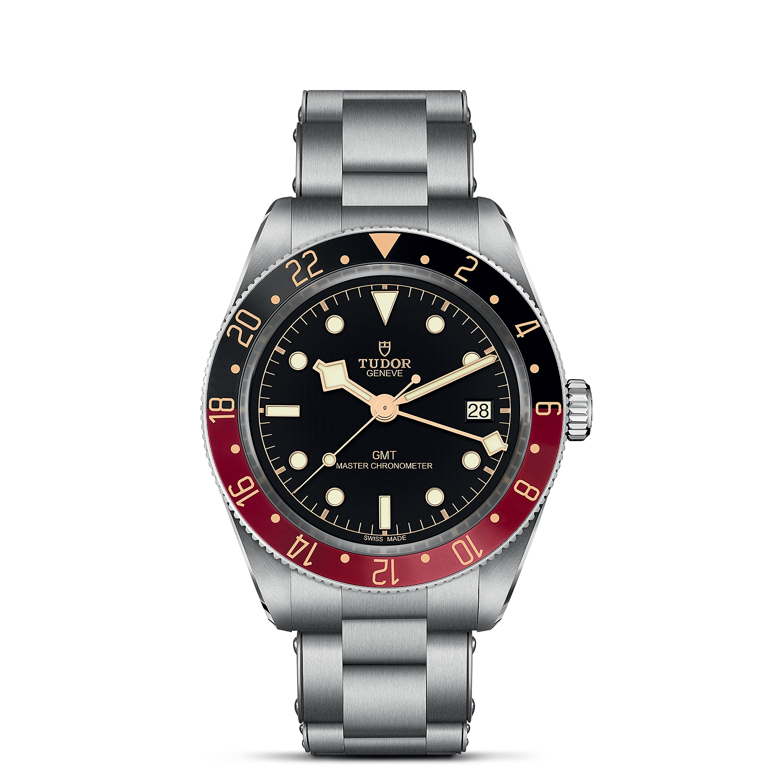 TUDOR Black Bay 58 GMT Boîtier en acier 39 mm Bracelet en acier Cadran Noir Lunette noir et bordeaux