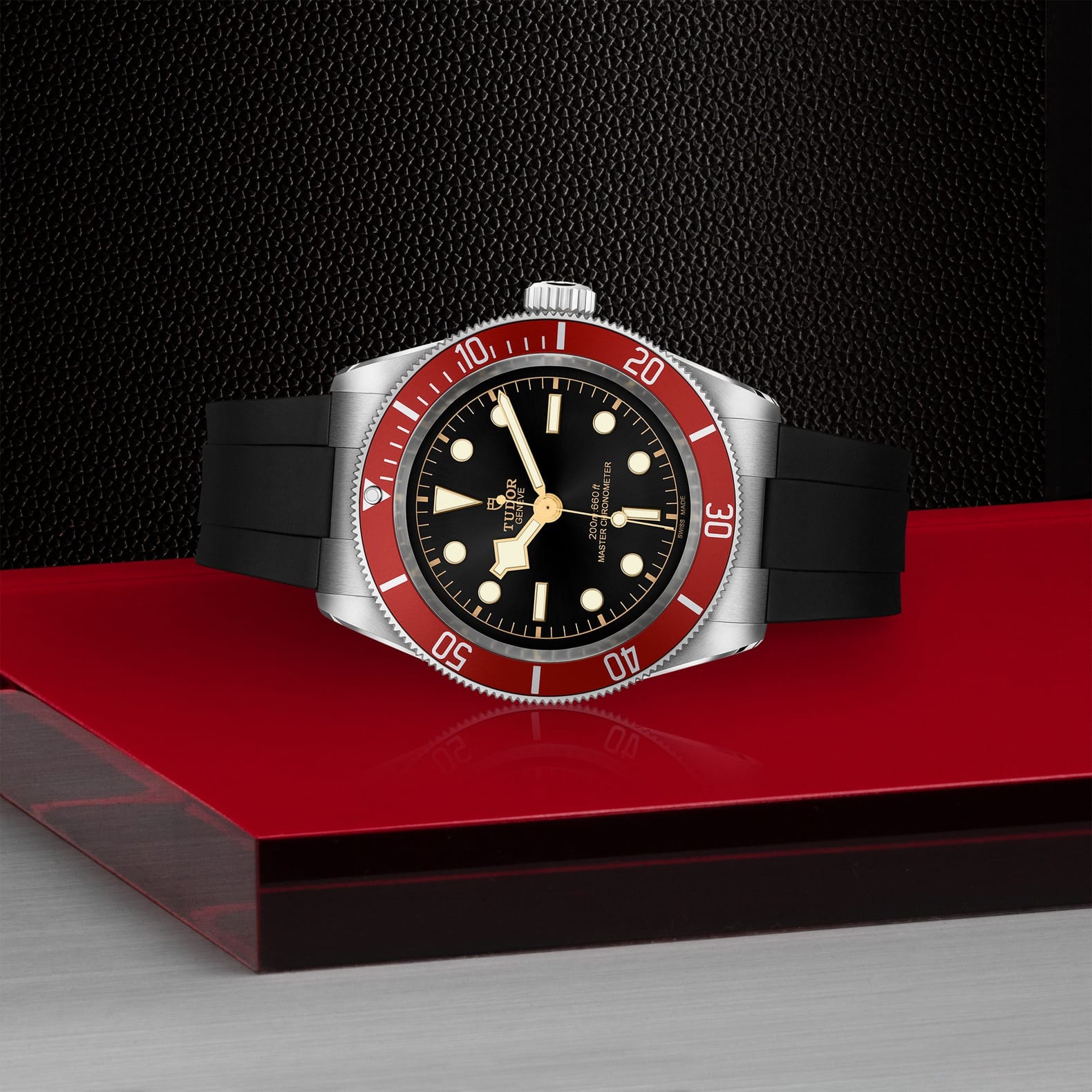 TUDOR Black Bay Boîtier en acier 41 mm Bracelet en caoutchouc noir – Image 3