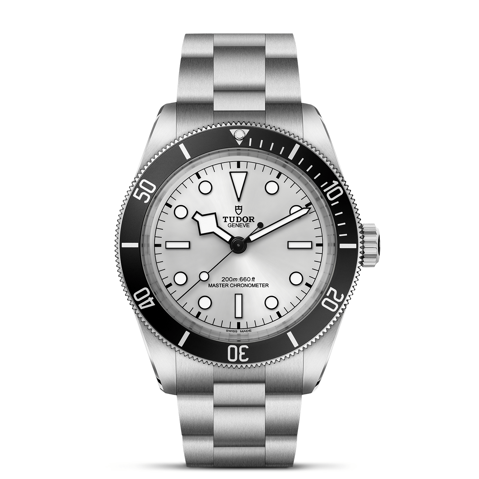 TUDOR Black Bay 68 Boîtier en acier 43 mm Cadran argenté soleillé Bracelet en acier à trois mailles