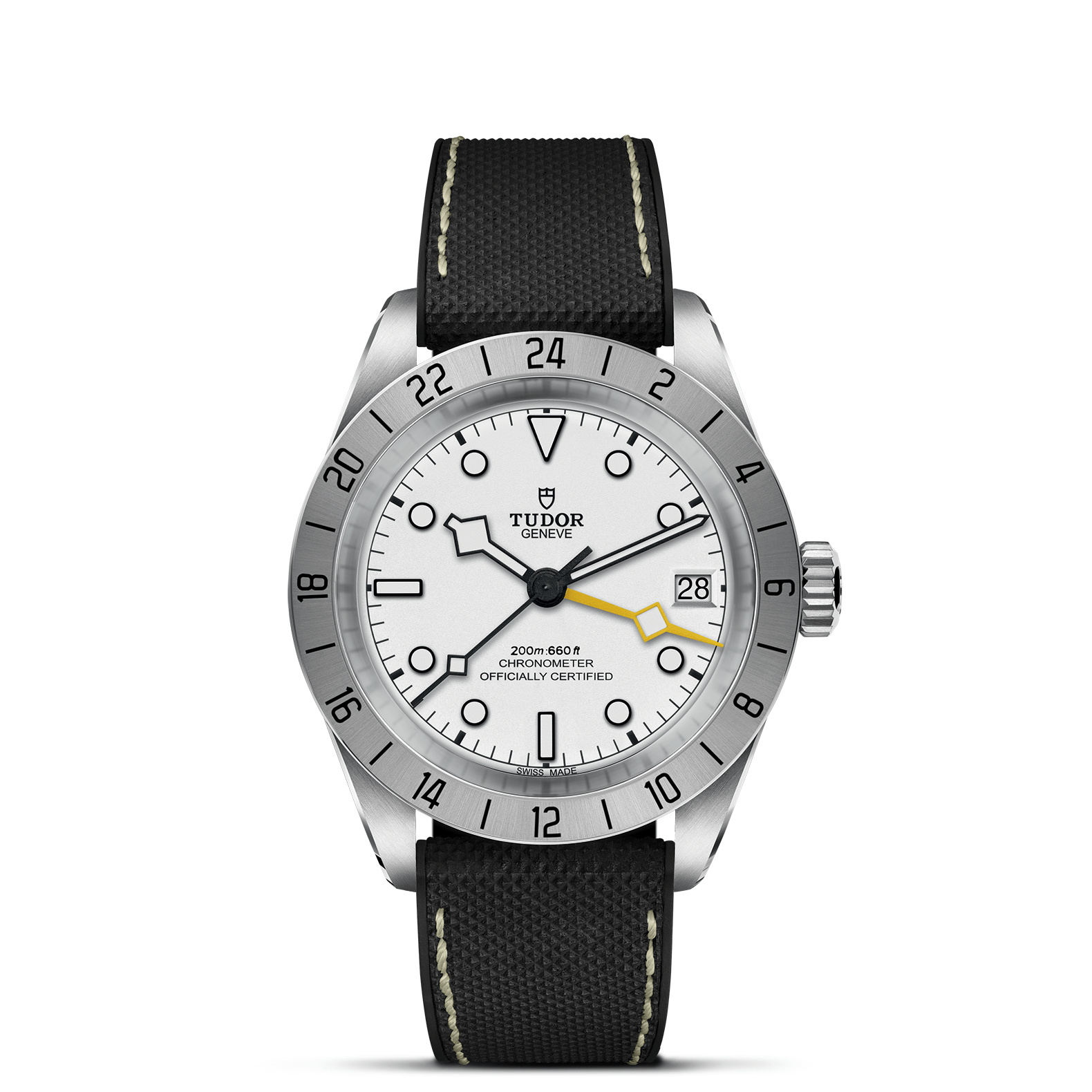 TUDOR Black Bay Pro Boîtier en acier 39 mm Cadran Opalin Bracelet hybride caoutchouc et cuir