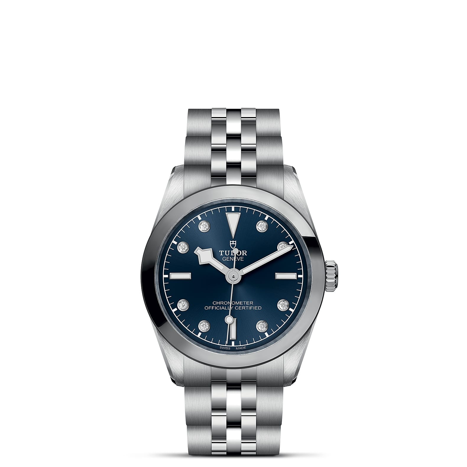 TUDOR Black Bay 31 Boîtier en acier 31 mm Bracelet en acier Cadran Bleu avec 8 diamants