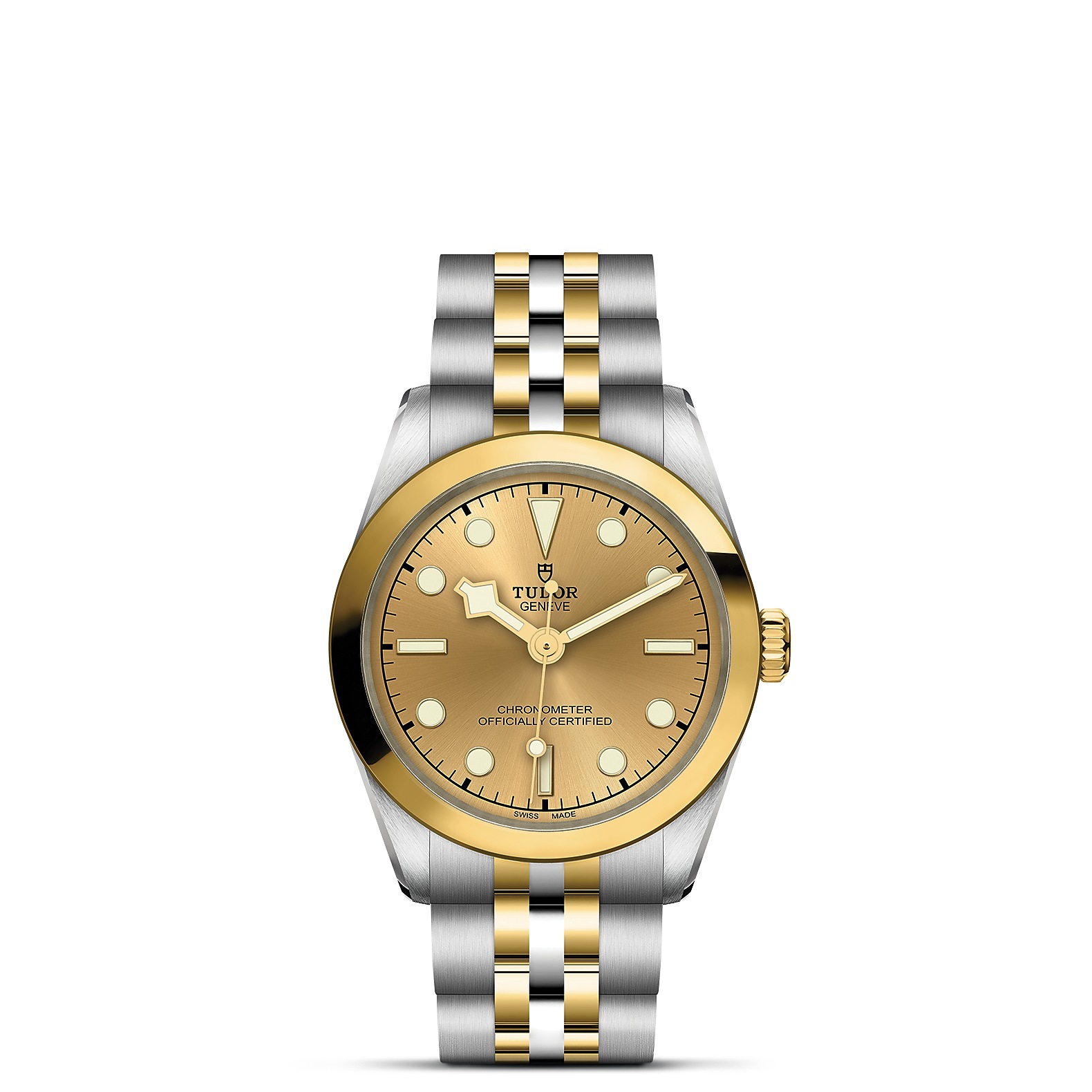 TUDOR Black Bay 31 S&G Boîtier en acier 31 mm Bracelet en acier et or jaune Cadran champagne