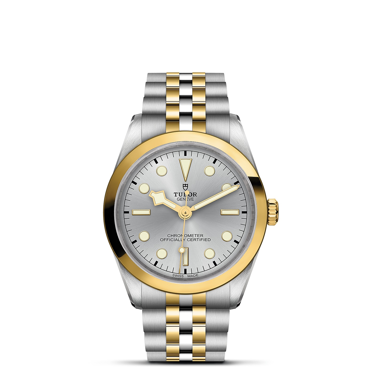 TUDOR Black Bay 36 S&G Boîtier en acier 36 mm Bracelet en acier et or jaune Cadran Argenté
