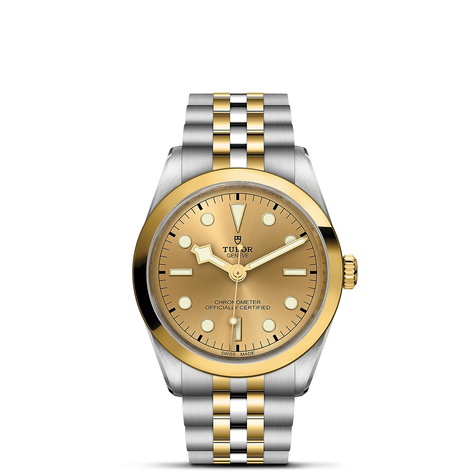 TUDOR Black Bay 36 S&G Boîtier en acier 36 mm Bracelet en acier et or jaune Cadran Champagne