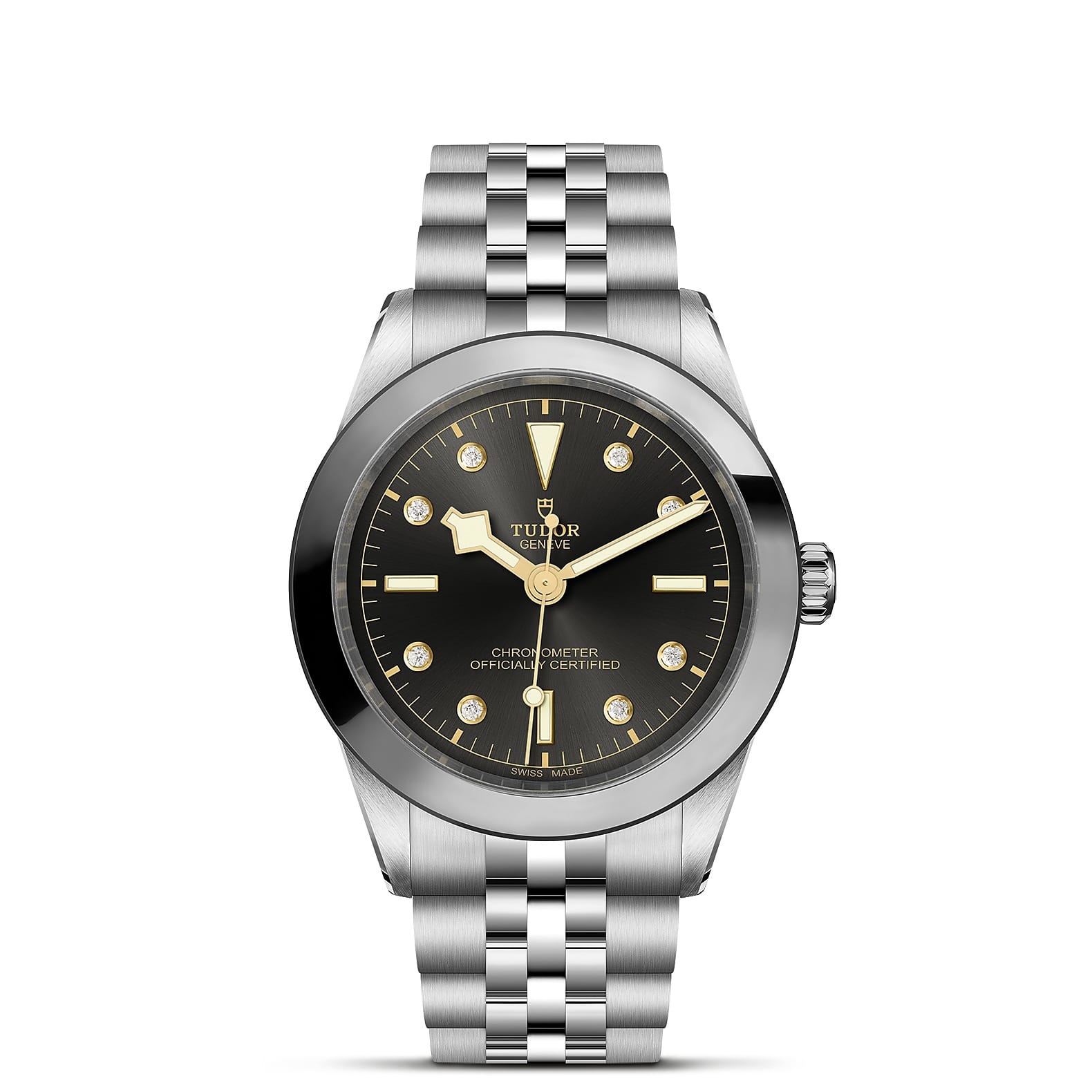 TUDOR Black Bay 39 Boîtier en acier 39 mm Bracelet en acier Cadran Anthracite avec 8 diamants