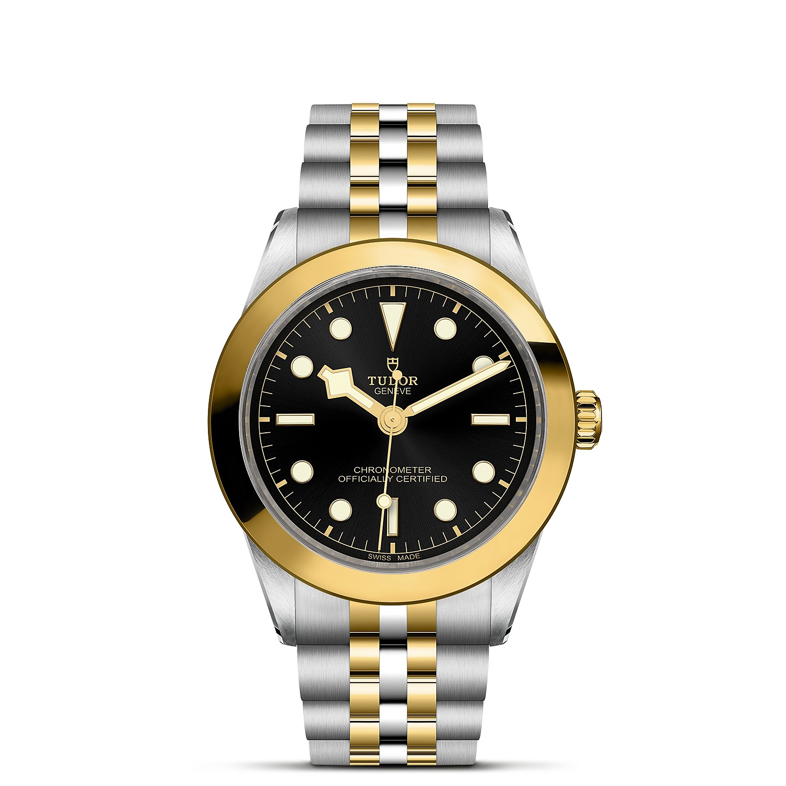 TUDOR Black Bay 39 S&G Boîtier en acier 39 mm Bracelet en acier et or jaune Cadran Noir
