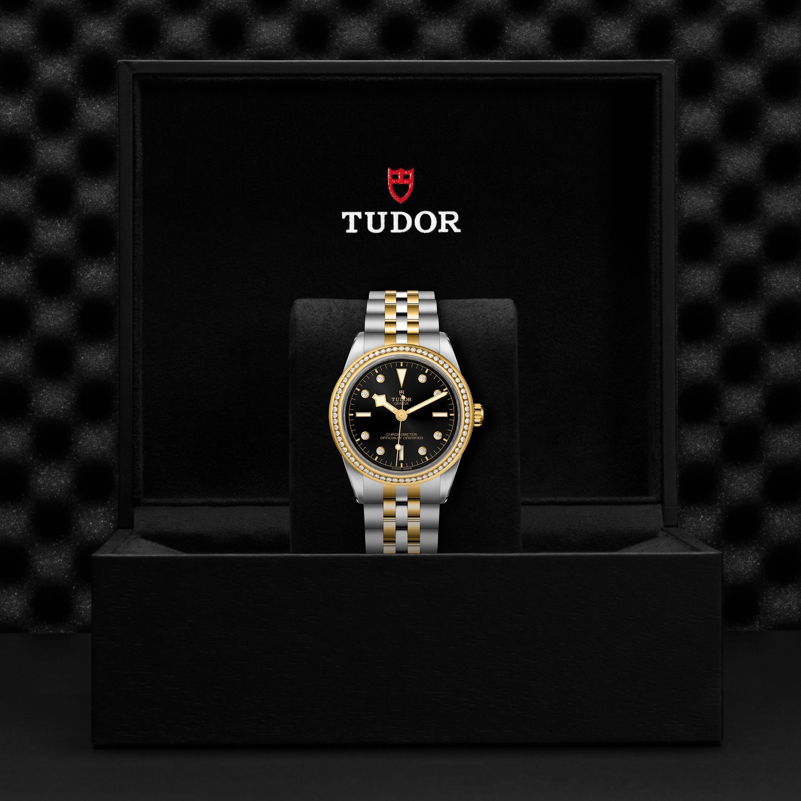 TUDOR Black Bay 39 S&G Boîtier en acier 39 mm Bracelet en acier et or jaune Lunette sertie de diamants Cadran Noir avec index diamants – Image 2