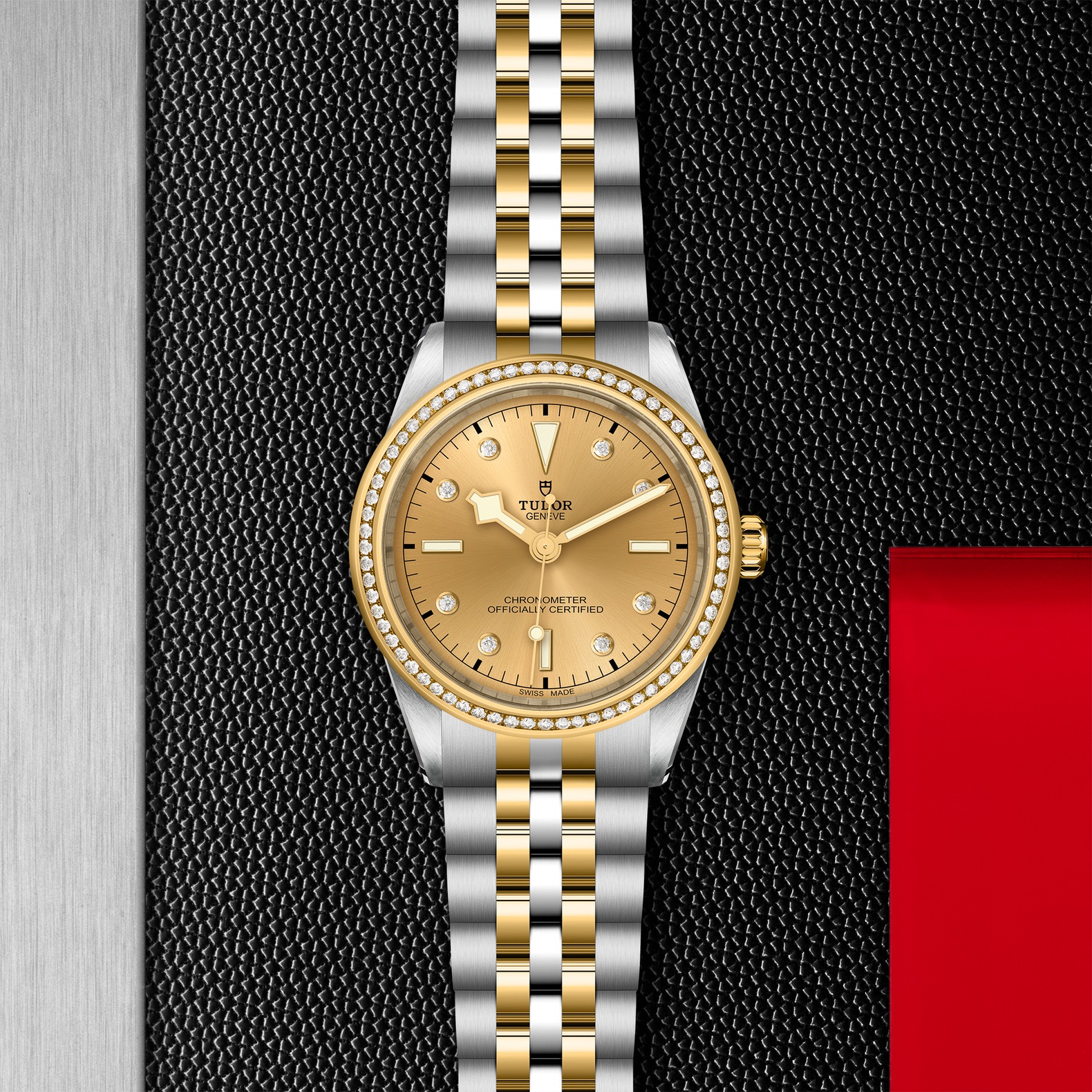 TUDOR Black Bay 39 S&G Boîtier en acier 39 mm Bracelet en acier et or jaune Lunette sertie de diamants Cadran Champagne avec index diamants – Image 4