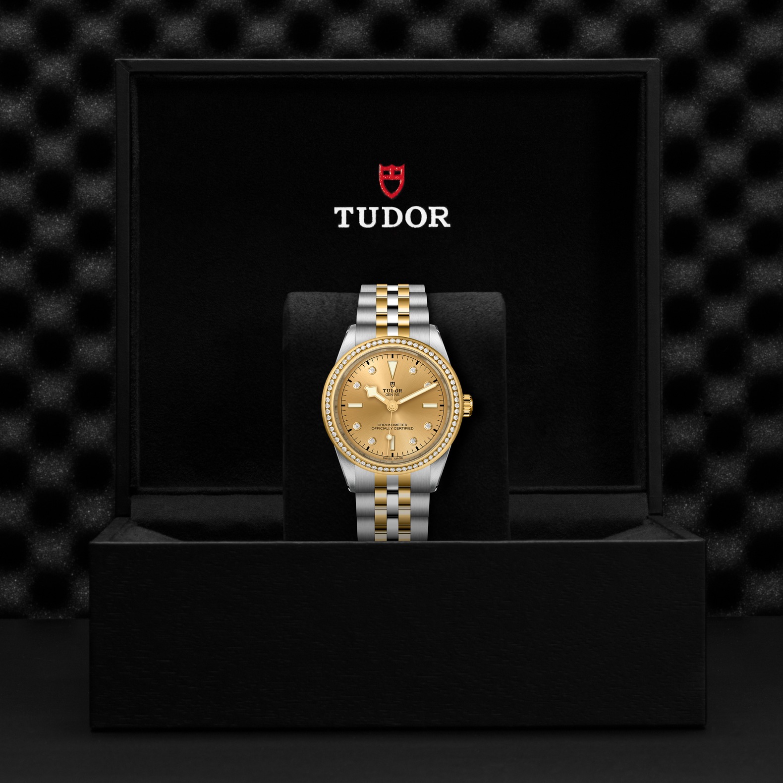 TUDOR Black Bay 39 S&G Boîtier en acier 39 mm Bracelet en acier et or jaune Lunette sertie de diamants Cadran Champagne avec index diamants – Image 2