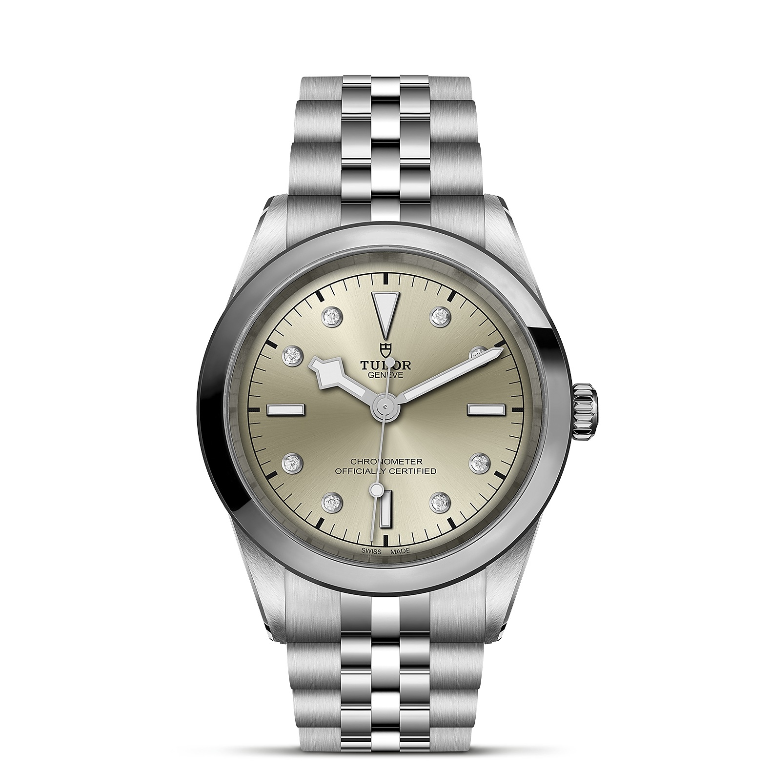 TUDOR Black Bay 41 Boîtier en acier 41 mm Bracelet en acier Cadran champagne clair avec 8 diamants