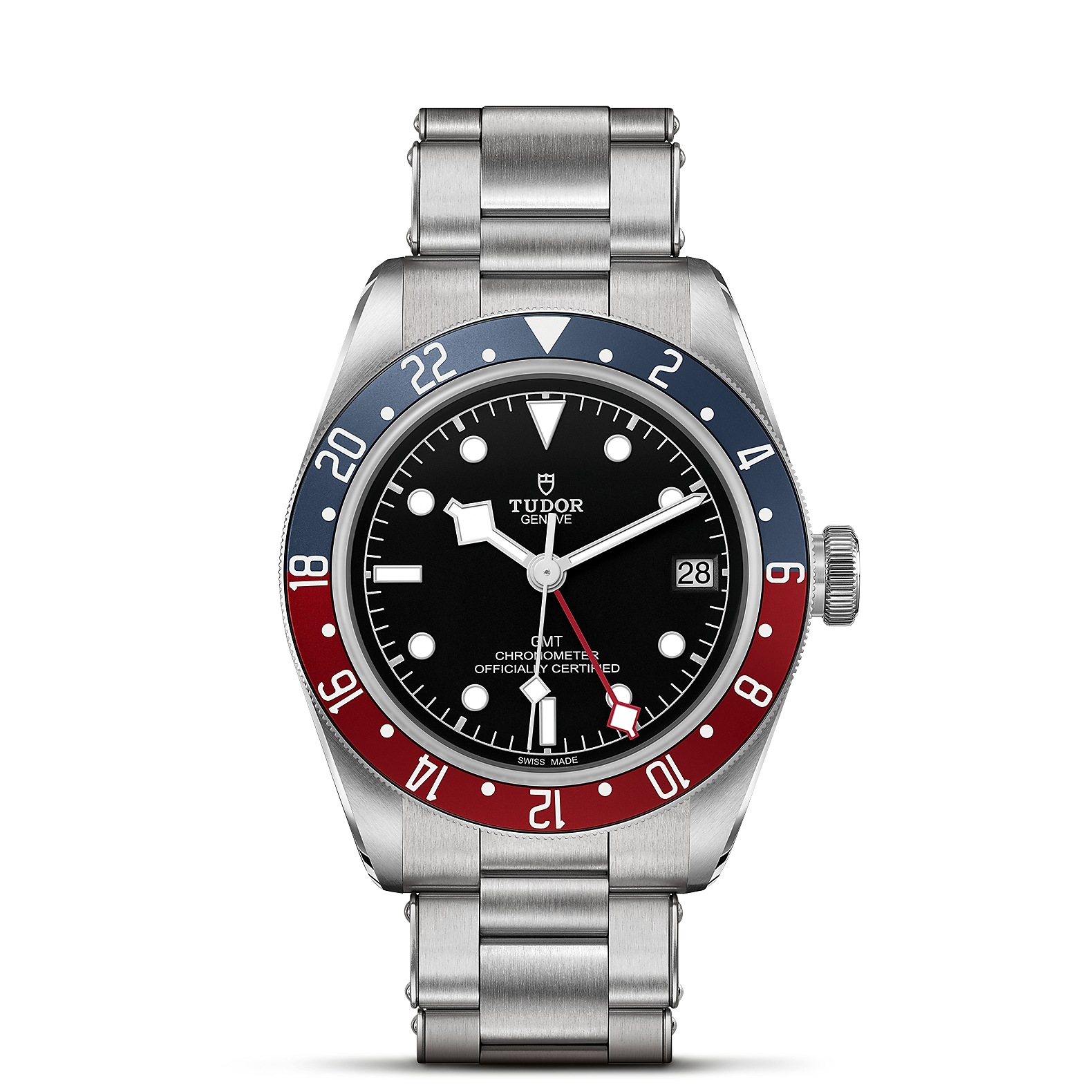 TUDOR Black Bay GMT Boîtier en acier 41 mm Bracelet en acier riveté Cadran Noir