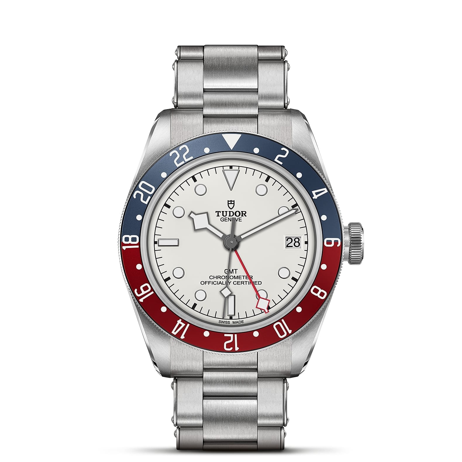 TUDOR Black Bay GMT Boîtier en acier 41 mm Bracelet en acier riveté Cadran opalin