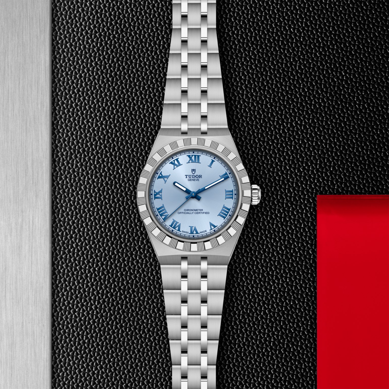 TUDOR Royal Boîtier en acier 30 mm Bracelet en acier Lunette en acier Cadran bleu clair – Image 3