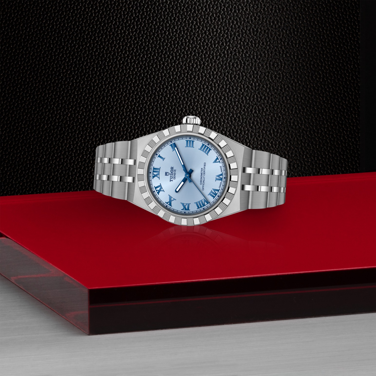 TUDOR Royal Boîtier en acier 30 mm Bracelet en acier Lunette en acier Cadran bleu clair – Image 4