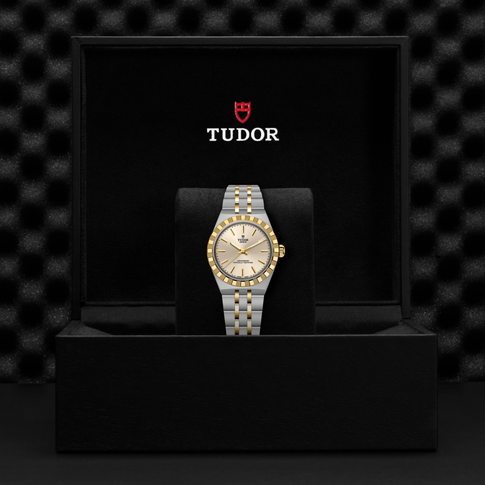 TUDOR Royal Boîtier en acier et or jaune 30 mm Bracelet en acier et or jaune Lunette en or jaune Cadran ivoire – Image 2