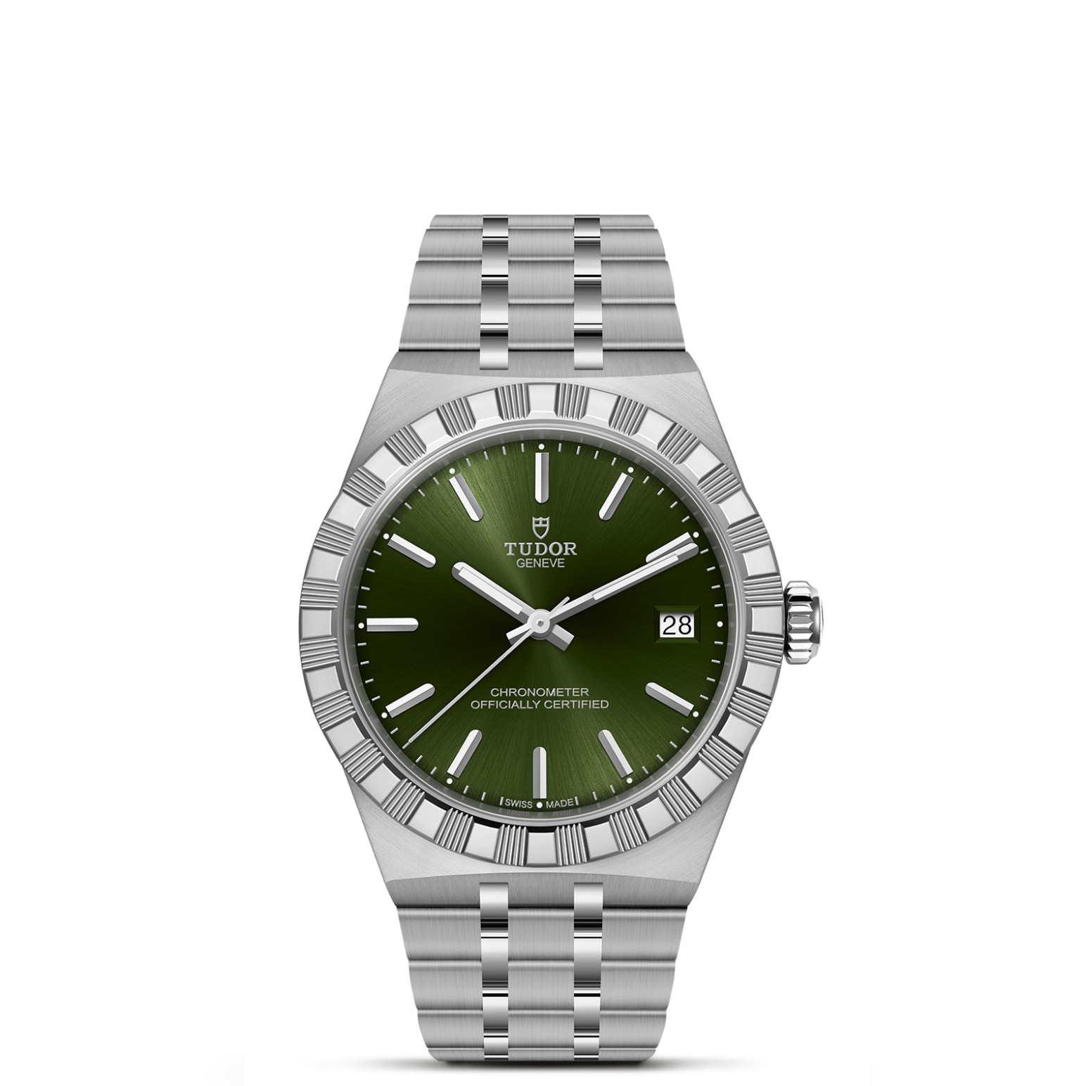 TUDOR Royal Boîtier en acier 36 mm Bracelet en acier Lunette en acier Cadran vert