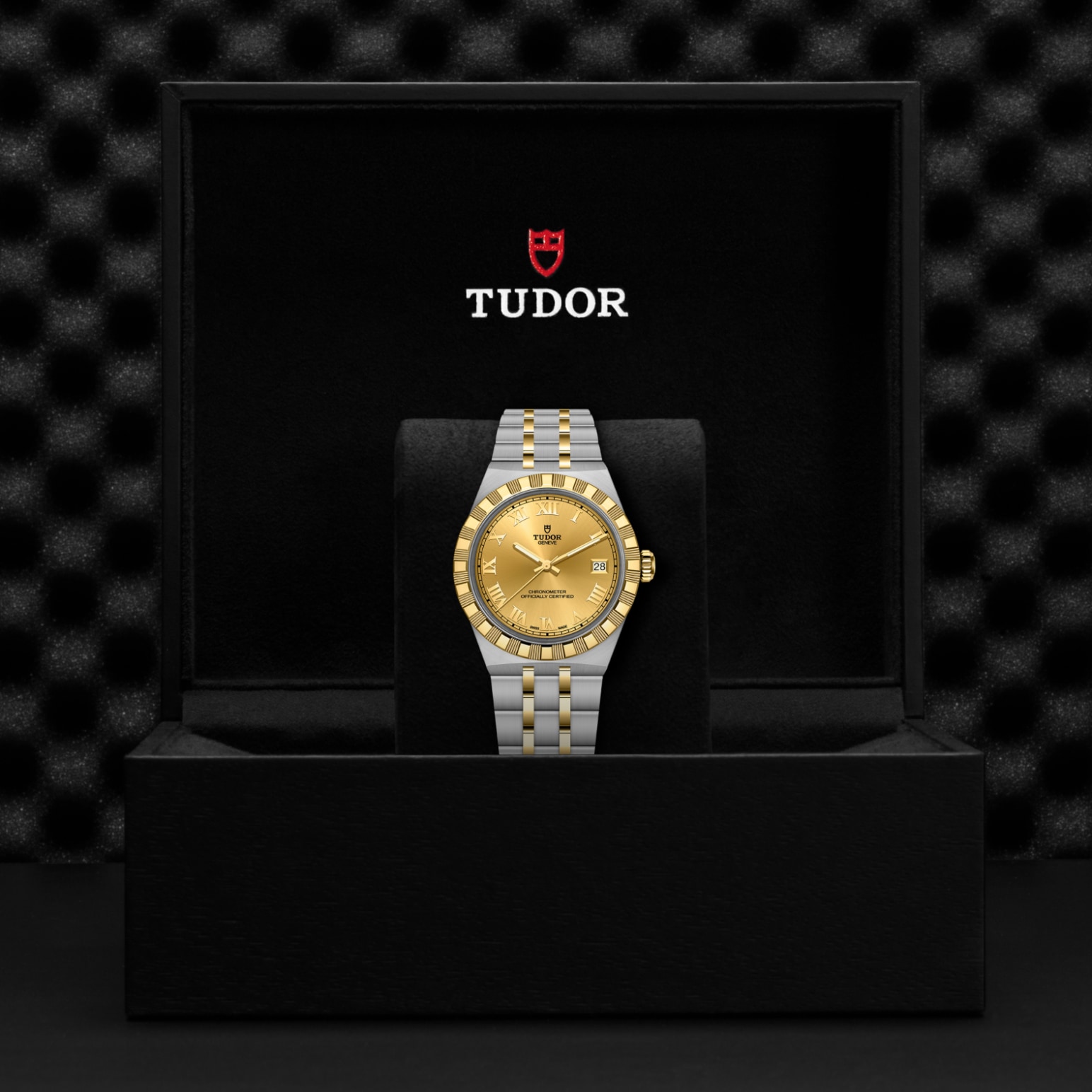 TUDOR Royal Boîtier en acier et or jaune 36 mm Bracelet en acier et or jaune Lunette en or jaune Cadran champagne – Image 2