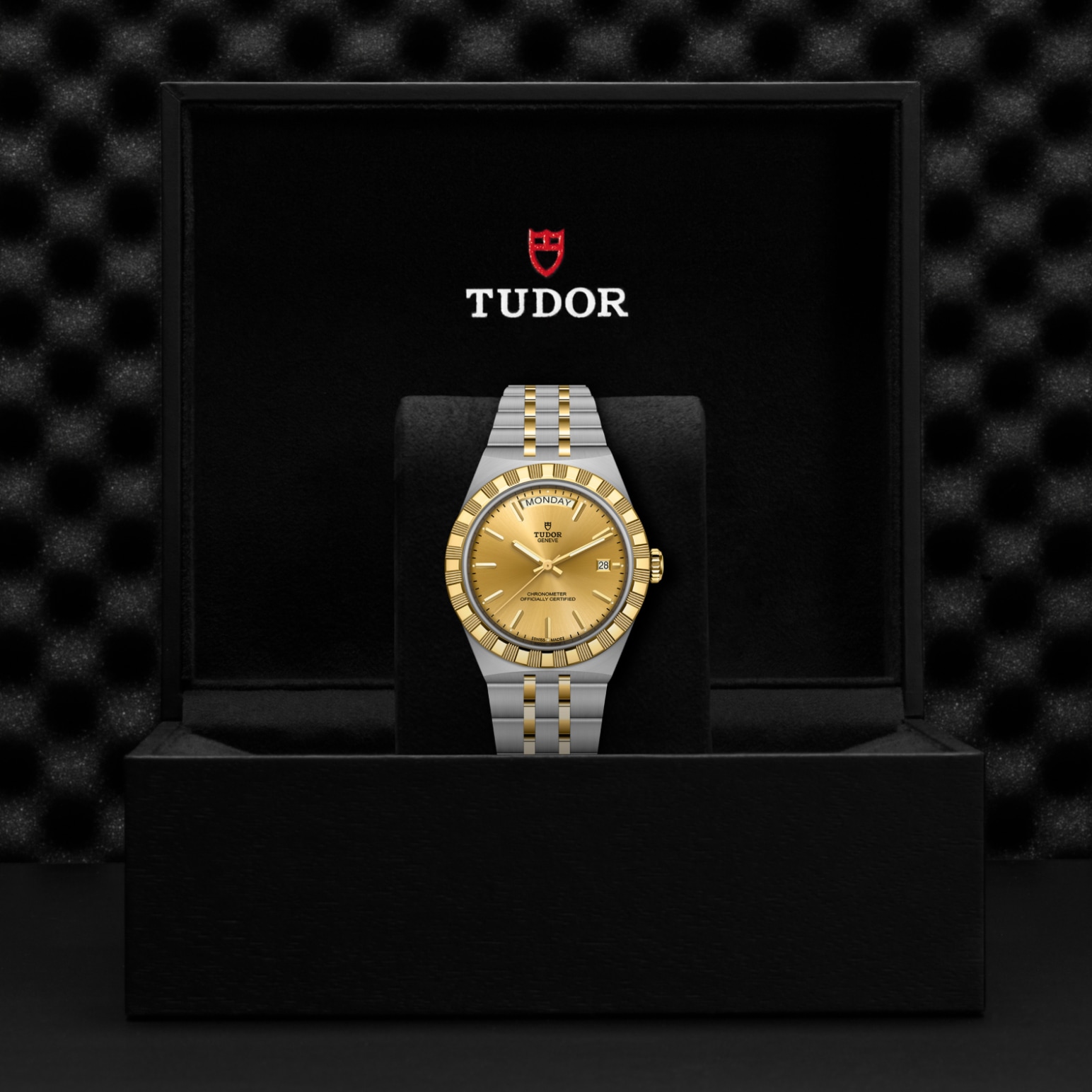TUDOR Royal Boîtier en acier et or jaune 40 mm Bracelet en acier et or jaune Lunette en or jaune Cadran champagne – Image 2