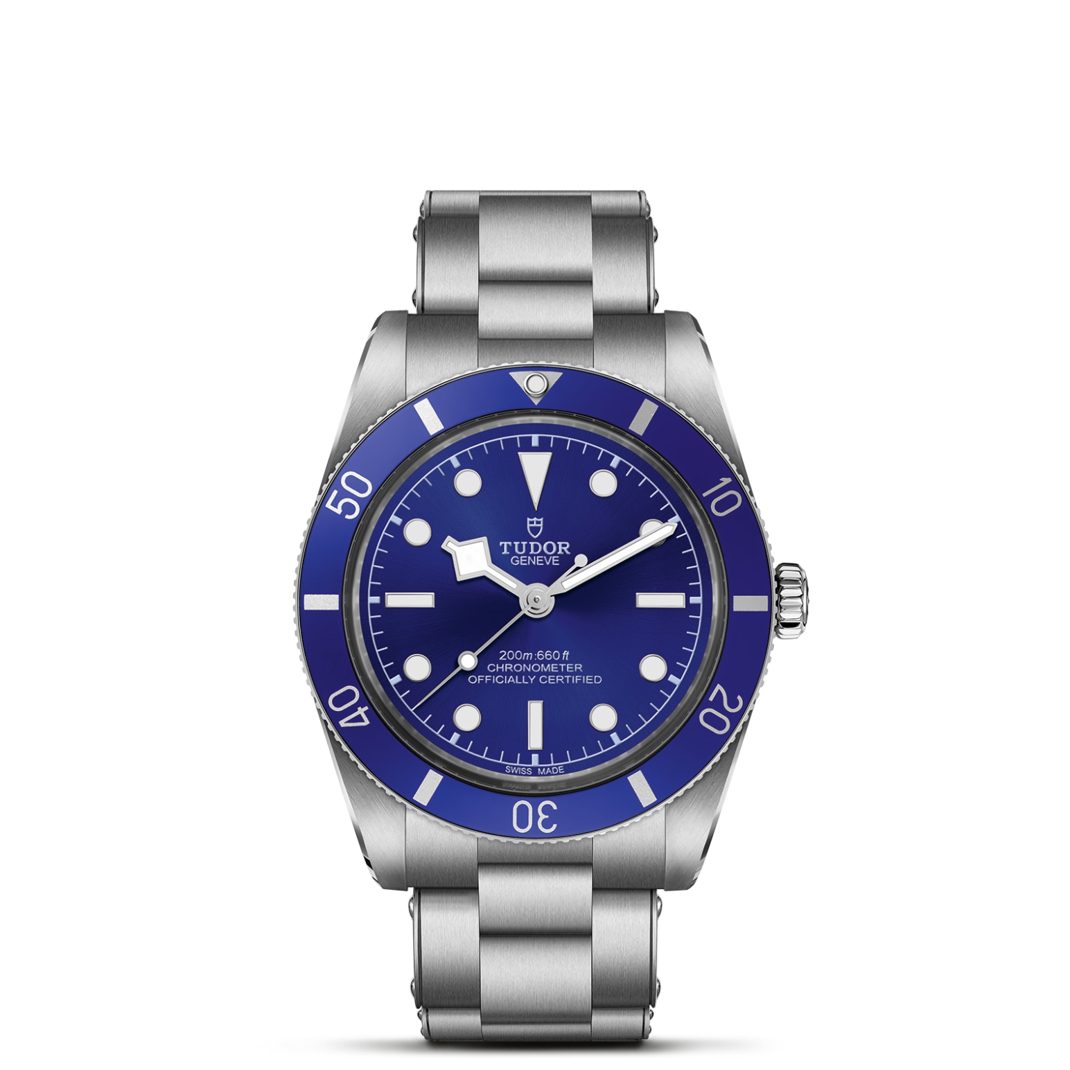 TUDOR Black Bay 54 Boîtier en acier 37 mm Bracelet en acier à trois mailles Cadran Bleu