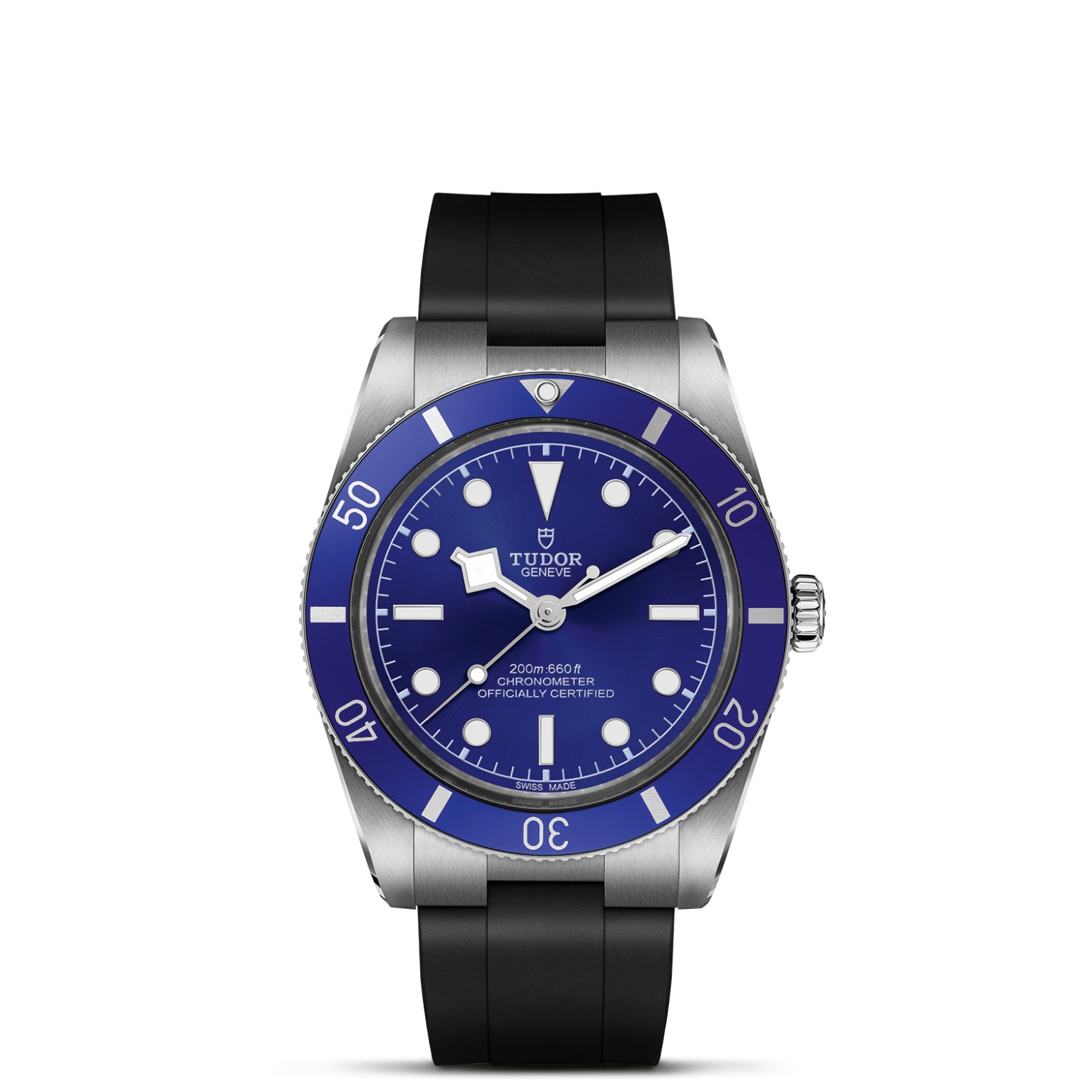 TUDOR Black Bay 54 Boîtier en acier 37 mm Bracelet en caoutchouc noir Cadran Bleu